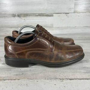 ECCO Mens Helsinki‎ Bike Toe Lace Up Leather Dress Shoes Brown Size 9.5